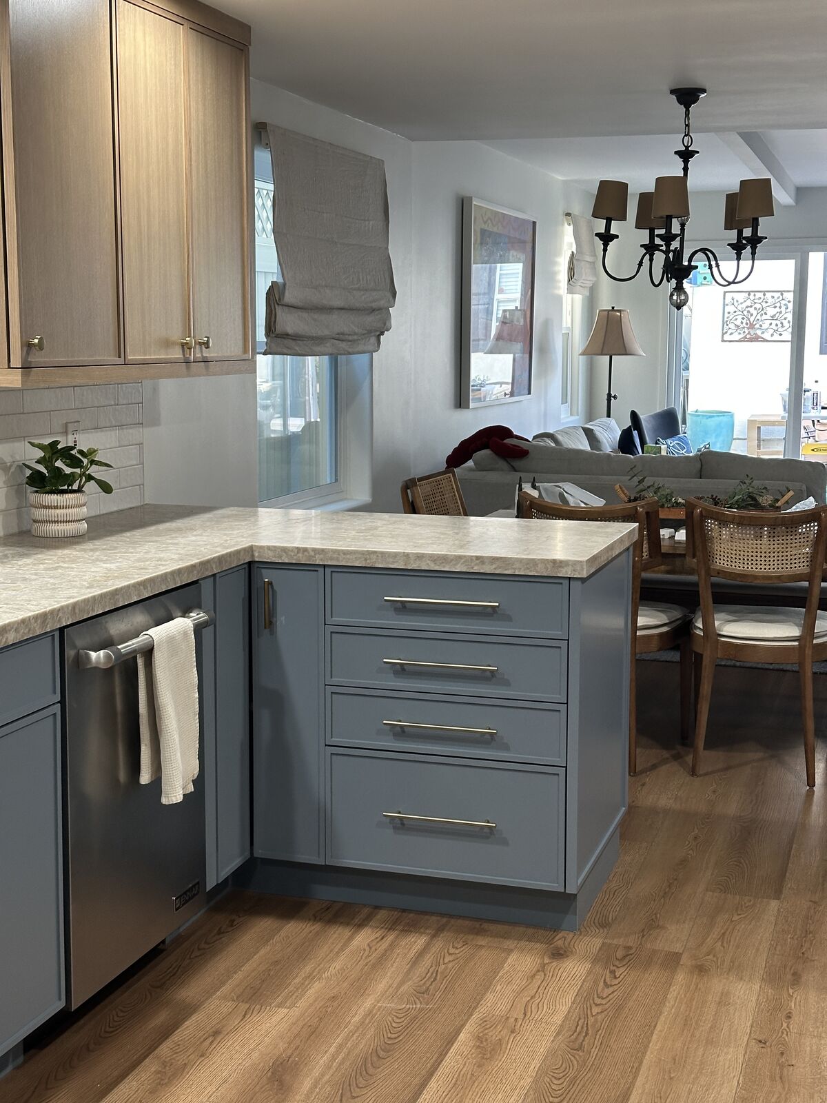 Completed PRDI renovation with a remodeled kitchen opening to the dining and living rooms