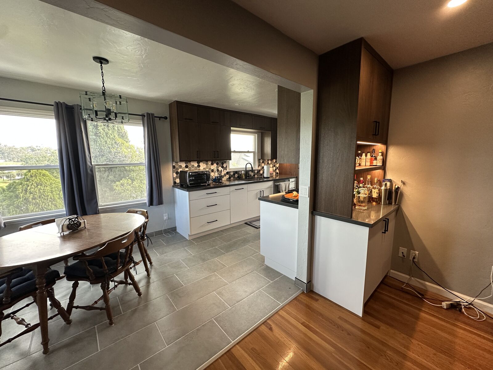 Completed PRDI renovation connecting the dining room and remodeled kitchen
